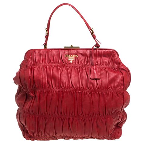 prada frame dressy top handle gaufre nappa red|Prada Gaufre Nappa Dressy Frame Bag .